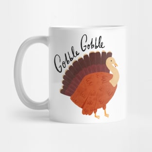 "Gobble Gobble" Thanksgiving Turkey Mug